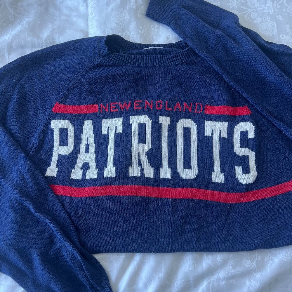 VINTAGE PATRIOTS KNIT SWEATER - NEW ENGLAND PATRIOTS FOOTBALL RARE
